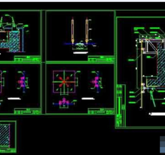 某建筑点式玻璃幕墙cad节点图