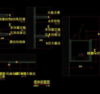 墙体层板及玻璃cad图纸