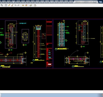 单向上开启的地弹门详细cad设计图