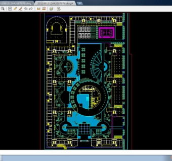 配套齐全带休闲会所、超市的小区cad