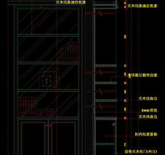 书柜剖面cad图纸