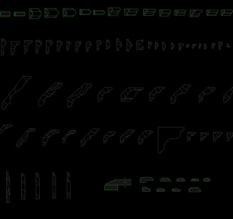 线条图块cad图纸