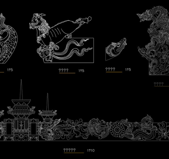 石雕建筑cad图纸3D模型