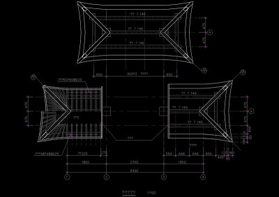 牌楼房顶cad图纸
