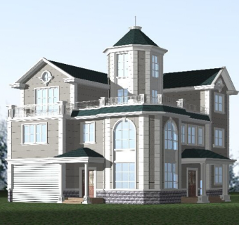 三层乡村住宅CAD图