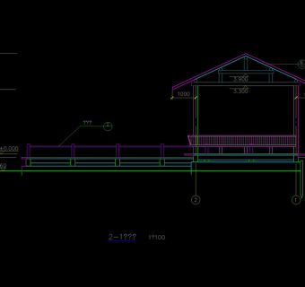 一座亭子的结构cad图