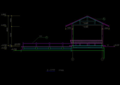 一座亭子的结构cad图