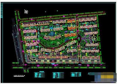 生态居住小区cad总规划及绿化设计图