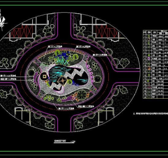 园林植物配置平面图cad图库