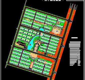 现代新农村建设整套规划总平面cad设计图