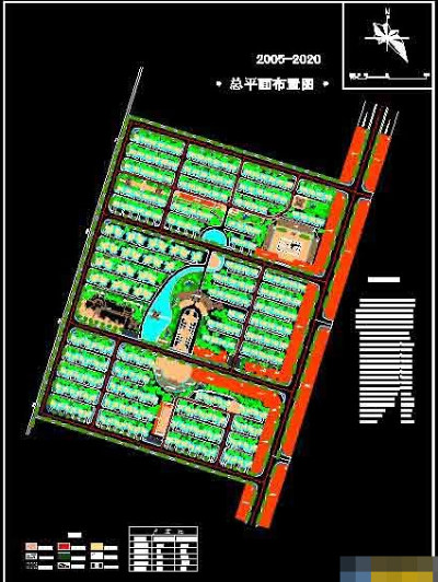 现代新农村建设整套规划总平面cad设计图