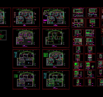 家装设计施工图cad图纸3D模型