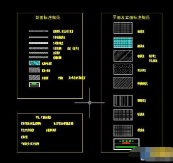 CAD图纸平面及立面填充及标注规范3D模型