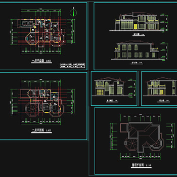 别墅建筑施工图CAD图纸