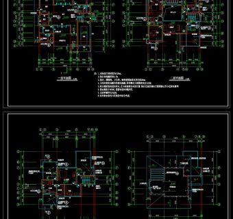 独立别墅户型图CAD图纸