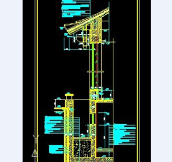 图书馆钢筋混凝土结构墙身剖面图CAD图纸