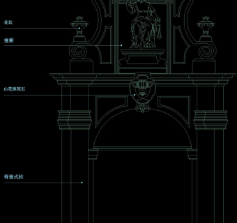 欧式大门cad图块