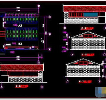 5套公共厕所建筑设计cad施工方案设计3D模型