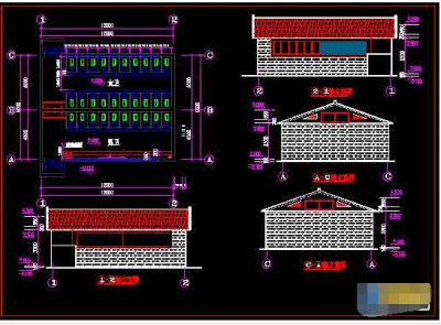 5套公共厕所建筑设计cad施工方案设计3D模型