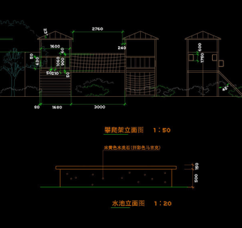 儿童游乐场立面cad图纸