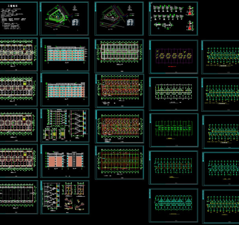 某公司集团宿舍楼建筑结构cad图纸