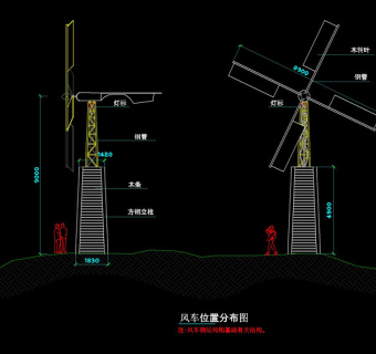 风车cad图纸素材