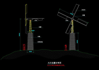 风车cad图纸素材