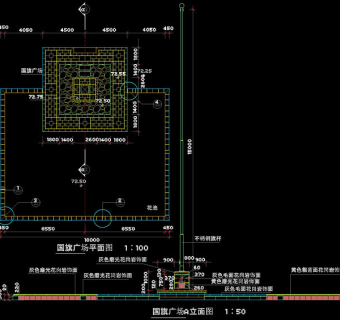 国旗广场cad图稿