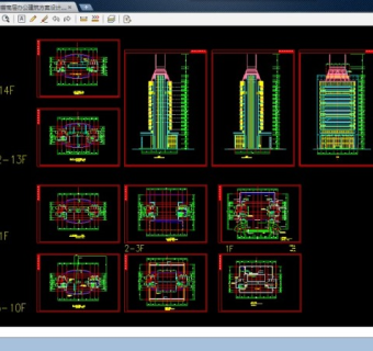 18层高层办公建筑方案设计cad施工图
