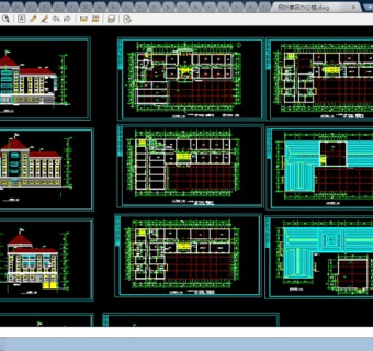 枫叶集团高层办公楼cad施工设计图纸