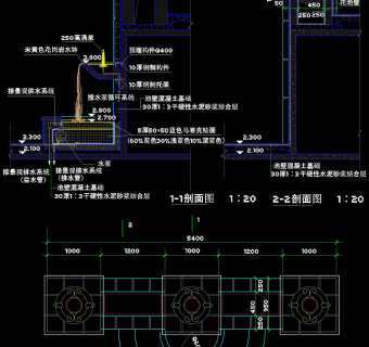景墙剖面图cad素材