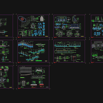 太阳广场景观施工图全套cad图纸
