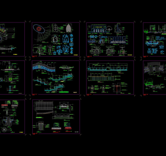 太阳广场景观施工图全套cad图纸
