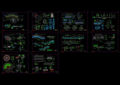 太阳广场景观施工图全套cad图纸