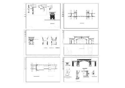 小区大门cad