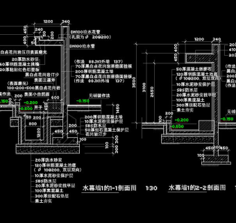 水幕墙平面cad素材