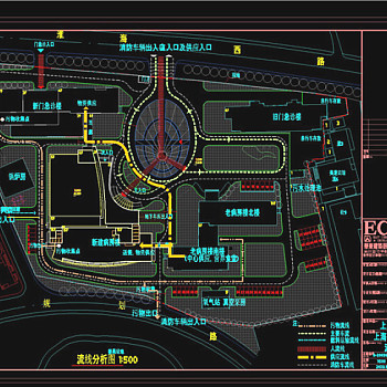 流线分析总平面cad素材