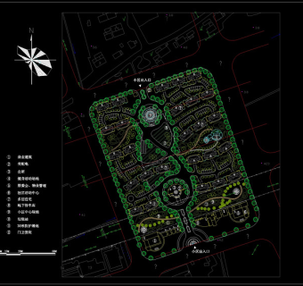 上海金山小区规划cad平面