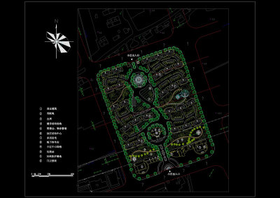 上海金山小区规划cad平面