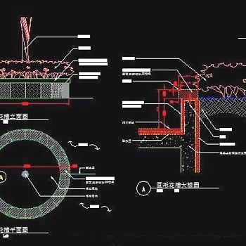 某小区圆形花池树池园林景观设计cad3D模型