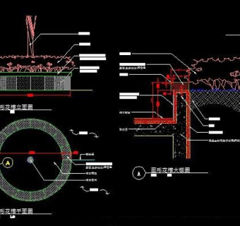 某小区圆形花池树池园林景观设计cad3D模型