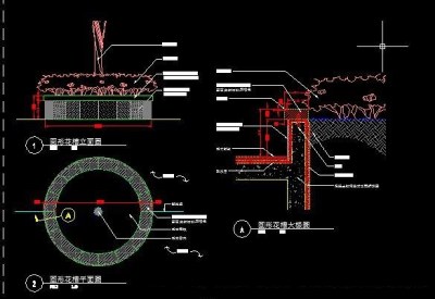 某小区圆形花池树池园林景观设计cad3D模型