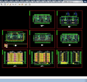 某两单元高层住宅cad施工图带效果图