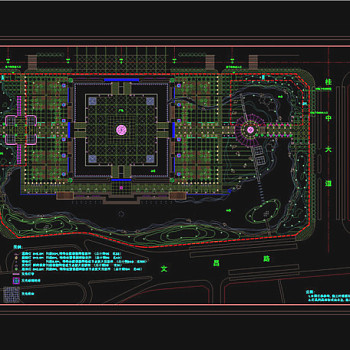 市民广场灯具布置图CAD图纸