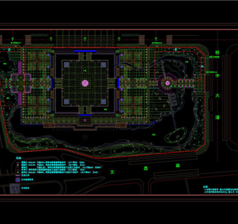 市民广场灯具布置图CAD图纸