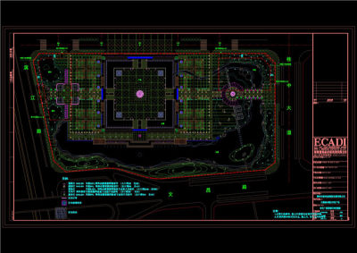 市民广场灯具布置图CAD图纸