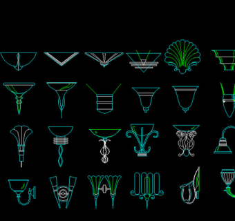 各种壁灯cad图纸图片
