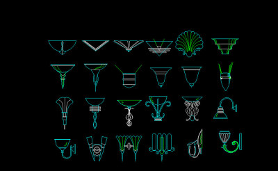 各种壁灯cad图纸图片