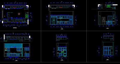 4套厨柜设计CAD图纸图片