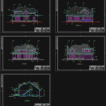 别墅立面图cad图纸